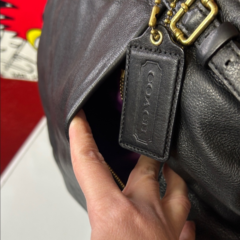 Coach Black Leather Shoulder Bag - Picture 5 of 13